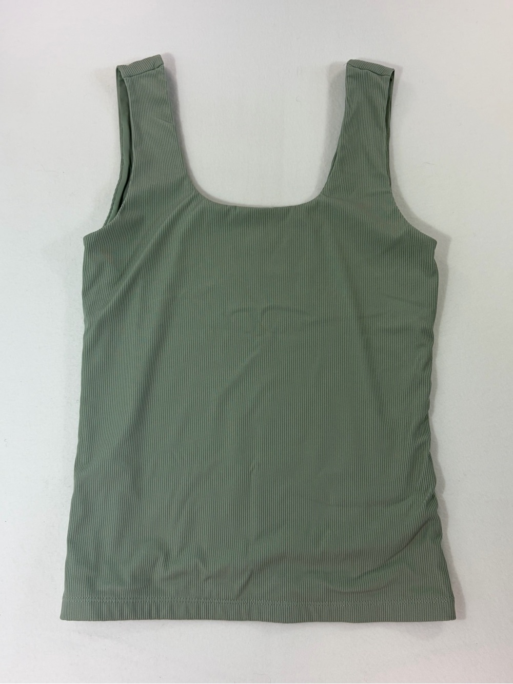 Tahari Ribbed Square-Neck Tank Top in Sage